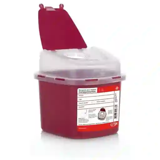 Estra Recipiente Residuos Corto Punsantes Rojo 1.3 L