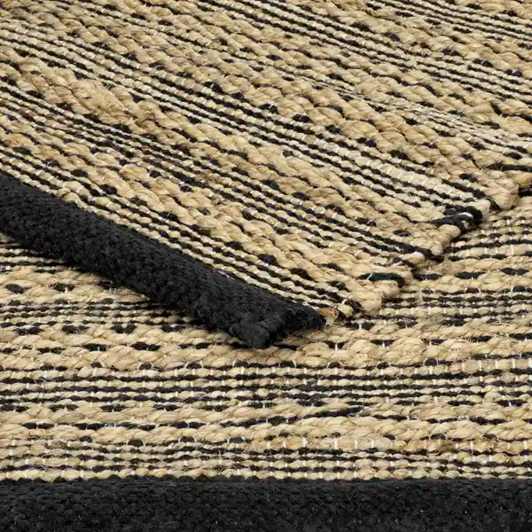 Bajada de Cama Yute Cotton Beige Negro Casaideas