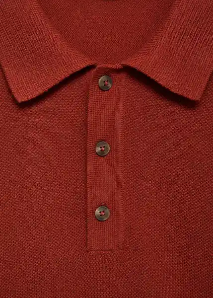 Camiseta Polo Andrew Terracota Talla L Hombre Mango