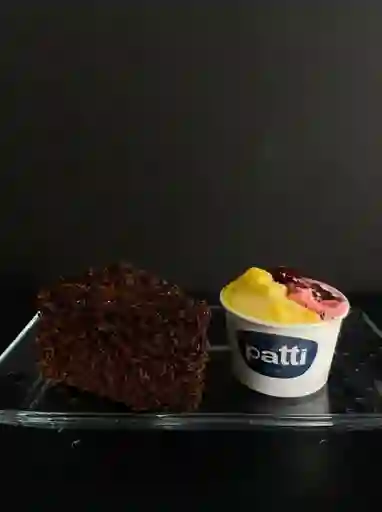 Combo gelato cero+torta de chocolate