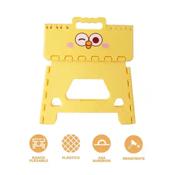 Taburete Plegable Metaverso Dundun Amarillo Miniso