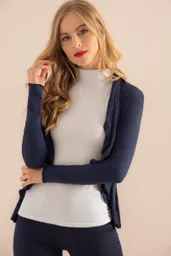 Cárdigan Manga Larga Color Azul Oscuro Talla XS Ragged