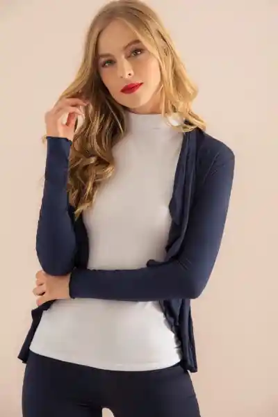 Cárdigan Manga Larga Color Azul Oscuro Talla XS Ragged