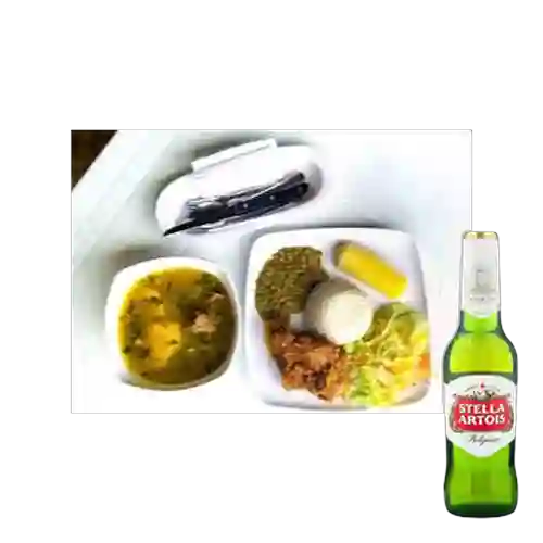 Combo Corriente de Carne Bisteck +Stella Artois 350ml