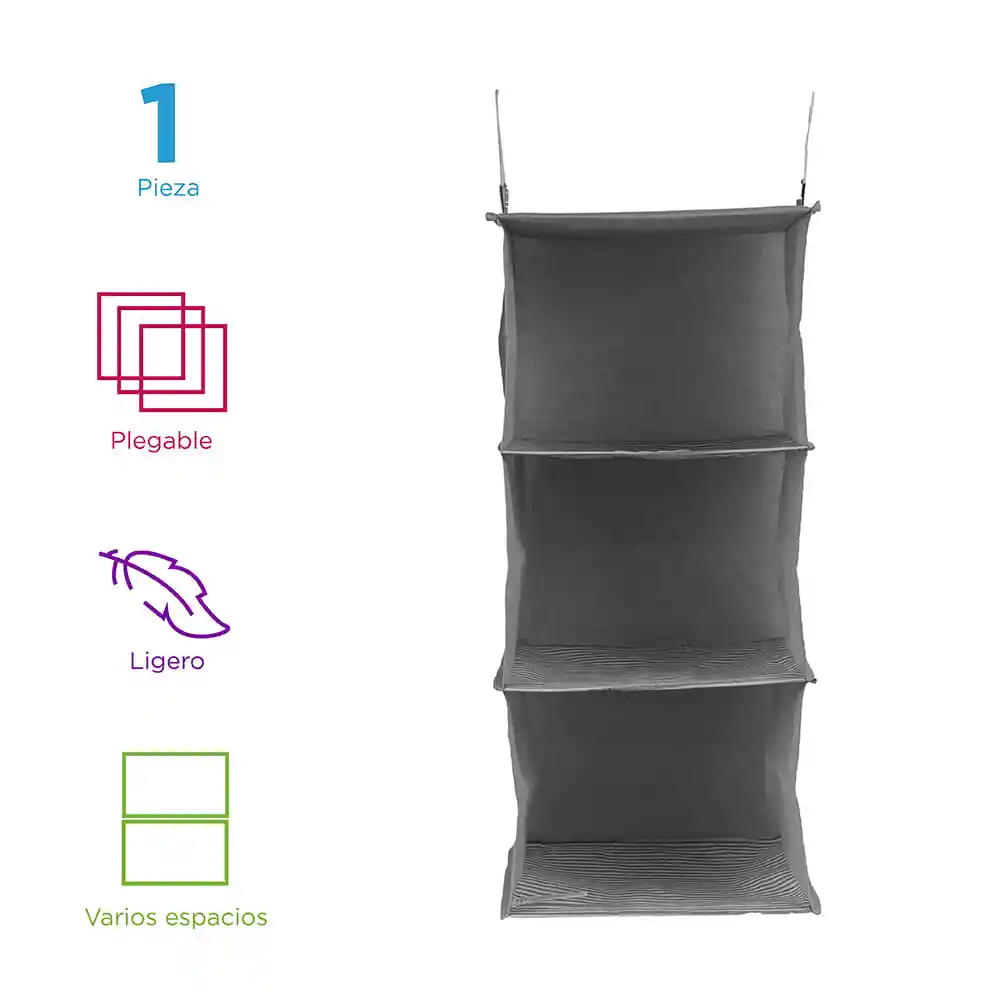 Organizador de Tela Eco Collection de 3 Niveles Gris Miniso