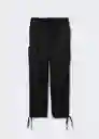 Pantalón Cargo Negro Talla 40 Mujer Mango