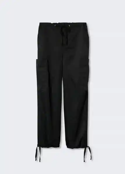 Pantalón Cargo Negro Talla 40 Mujer Mango