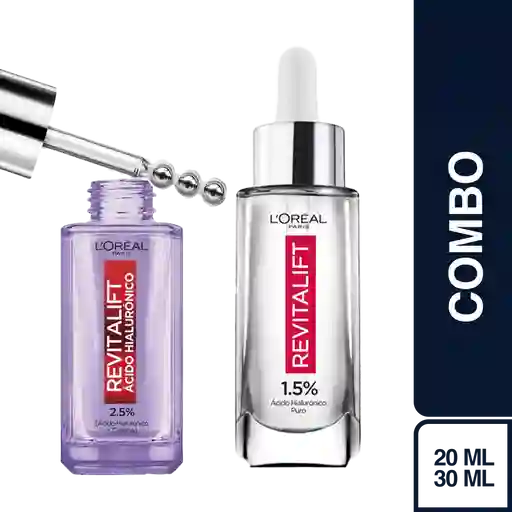 Combo L'Oréal Paris Ácido Hialurónico Sérum Rostro + Sérum Ojos