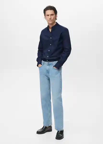 Camisa Oxfordf Navy Talla XL Hombre Mango