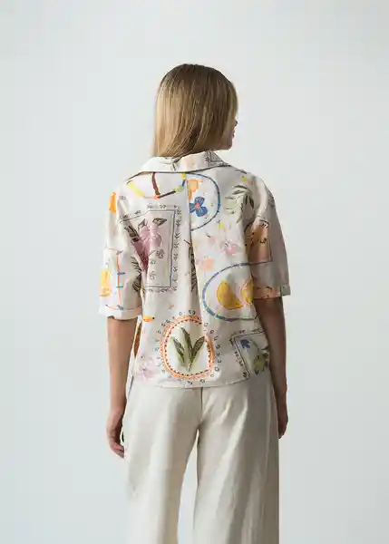 Camisa Lili Mujer Crudo Marfil Claro T L 012G384 Naf Naf