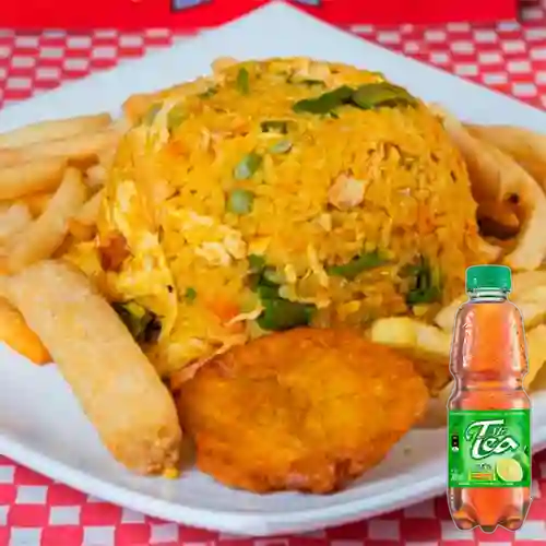 Combo Arroz con Pollo + Mr Tea Limón 400 ml