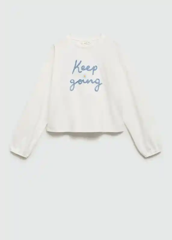 Camiseta Keep Off White Talla 06 Niñas Mango