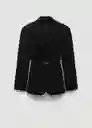 Blazer Americana Blanqui Negro Talla M Mujer Mango