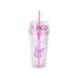 Vaso Doble Pared Pitillo Disney Stitch Ángel 480 mL Miniso