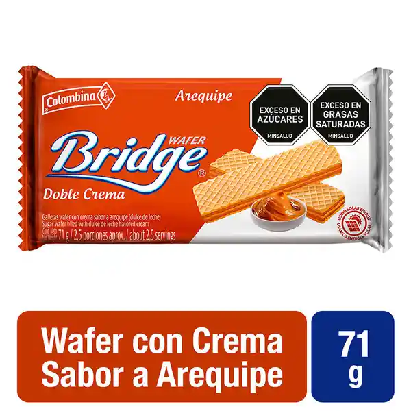 Bridge Galletas Wafer con Doble Crema Sabor a Arequipe