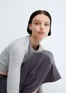 Top Sara-H Gris Claro Vigoré Talla XS Mujer Mango
