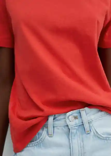 Camiseta Chalaca Rojo Talla M Mujer Mango