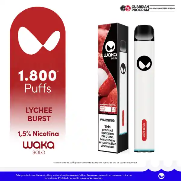 WAKA SOLO Vape Lychee Burst-1,5% 1.800 puff