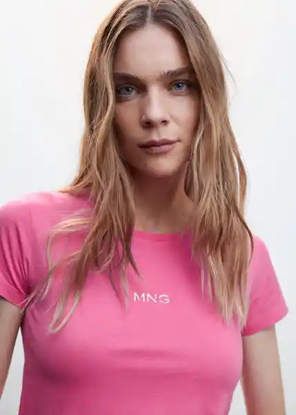 Camiseta Mnglog-H Rosa Talla S Mujer Mango