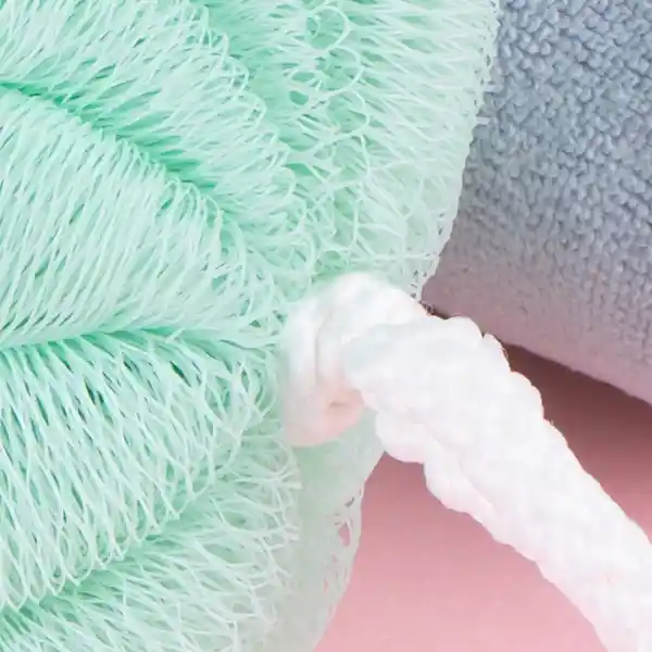 Esponja de Baño de Doble Bola Verde Claro Miniso