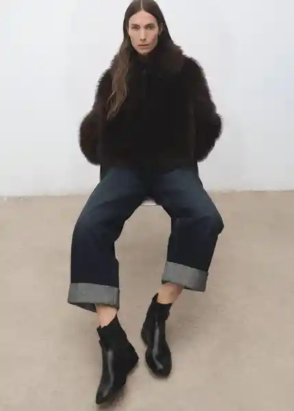 Botines Piero Negro Talla 38 Mujer Mango