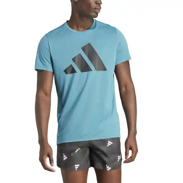 Adidas Camiseta Run it Bos Tee Para Hombre Azul Talla M