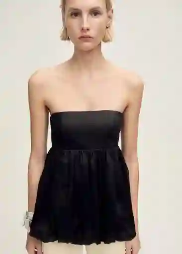Top Gang Negro Talla L Mujer Mango