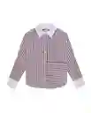 Camisa Striped Poplin Crudo Pristino Claro Talla M Chevignon