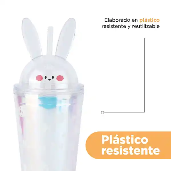 Vaso de Plástico Conejo Serie Easter Miniso