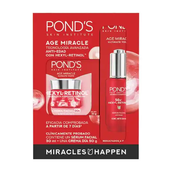 Ponds Kit Crema Ace Miracle Dia + Serum