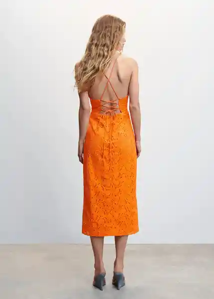 Vestido Mentha Naranja Talla S Mujer Mango