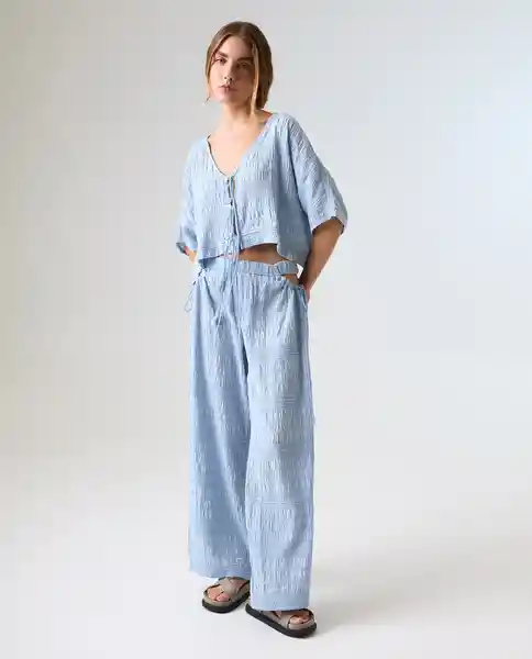 Camisa Mujer Azul Talla S 612G005_AZU144210 Americanino