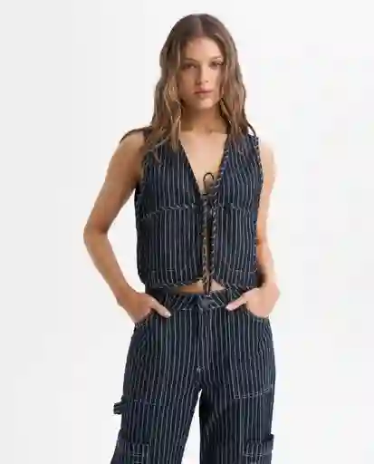 Chaleco Mujer Azul Talla XS 399G002_AZU174429 Americanino