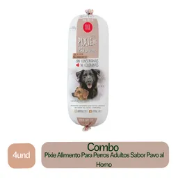 4 x Pixie Alimento Para Perros Adultos Sabor Pavo al Horno