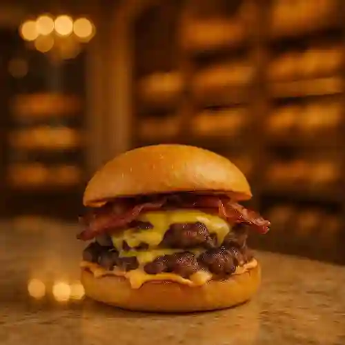 Hamburguesa Piñita +tajaditas de Plátano