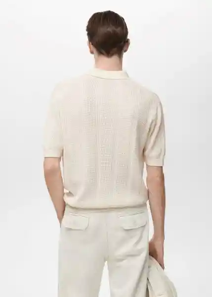 Camiseta Polo Gelat Crudo Talla S Hombre Mango