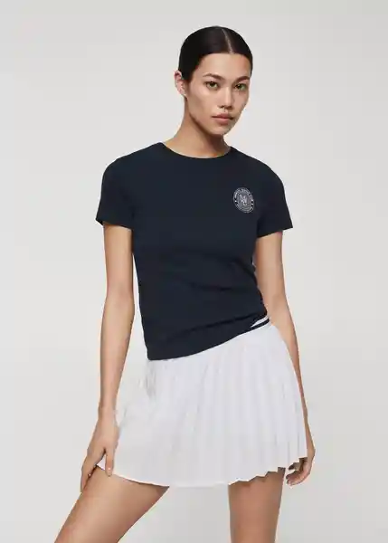 Camiseta Petra Navy Talla S Mujer Mango