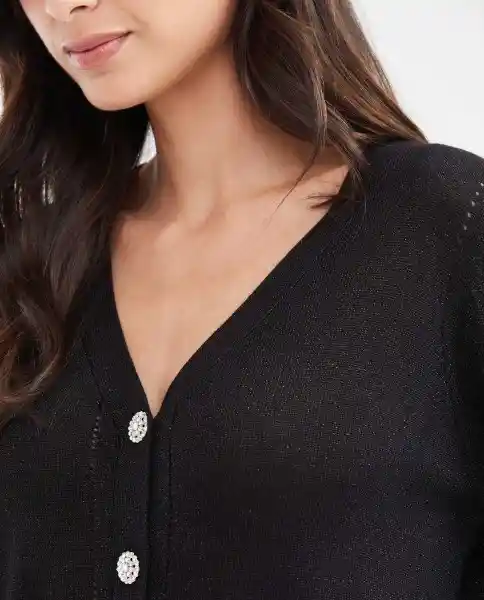 Cardigan Tejido Party Negro Sombrio Ultraoscuro S Chevignon