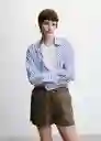 Short Linen Khaki Talla L Mujer Mango
