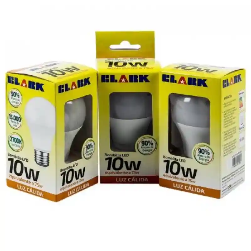 Clark Set Bombillo Led E27 10W Luz Cálida 15000H 1208