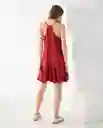 Vestido Midi Rojo Mambo Oscuro Talla M 692F090 Esprit