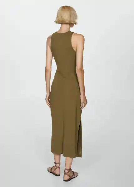 Vestido Bacalar Khaki Talla 27 Mujer Mango