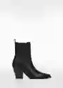 Botines Taco Negro Talla 41 Mujer Mango