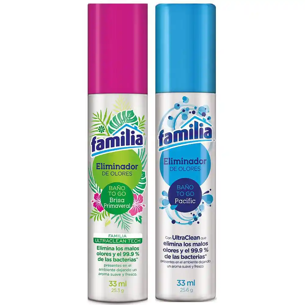 Eliminador De Olores Familia Baño To Go X 33 Ml