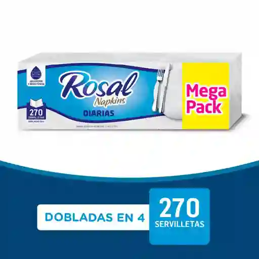 Rosal Servilleta Blanca Doblada en 4