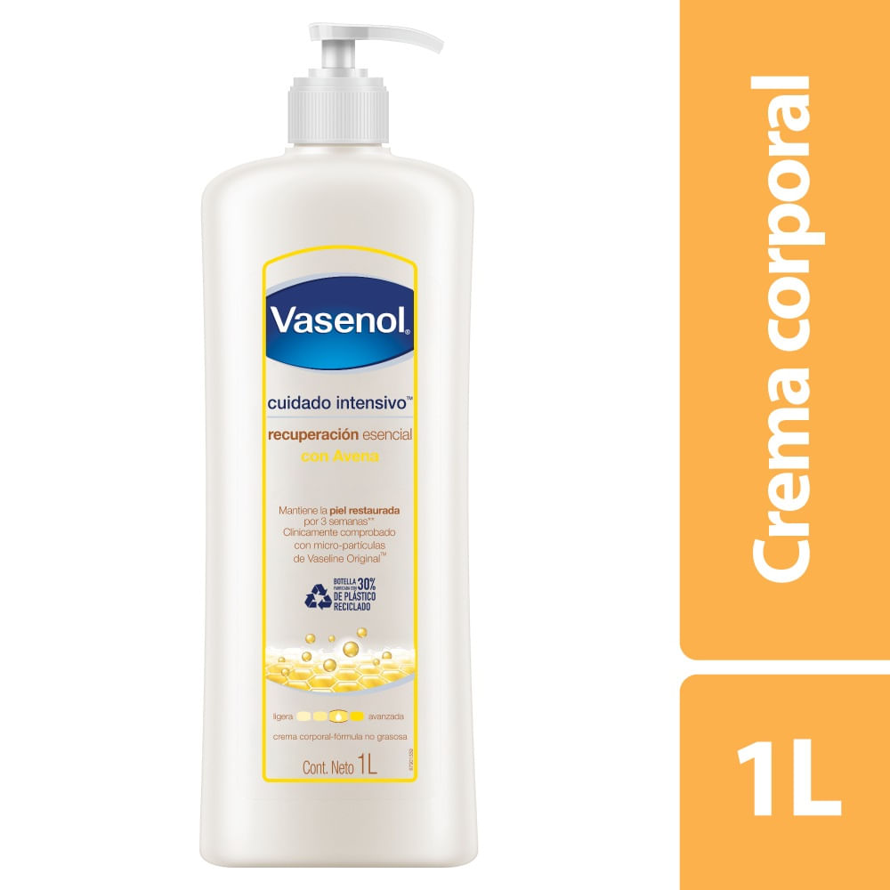 Vasenol Crema Humectante Recuperación Esencial con Avena 1 l