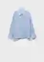 Camisa Cortazar Azul Talla M Mujer Mango