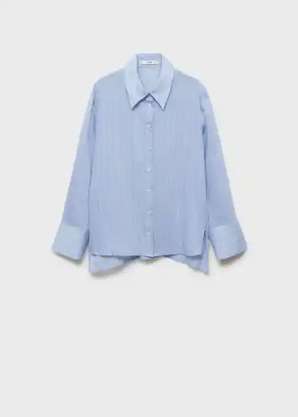 Camisa Cortazar Azul Talla M Mujer Mango