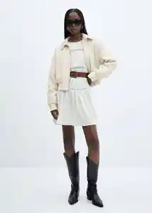 Chaqueta Twill Crudo Talla L Mujer Mango