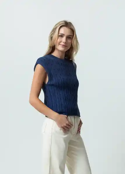 Chaleco Tejido Mujer Azul Anochecer Ultra Oscuro Talla S 582G011 Naf Naf